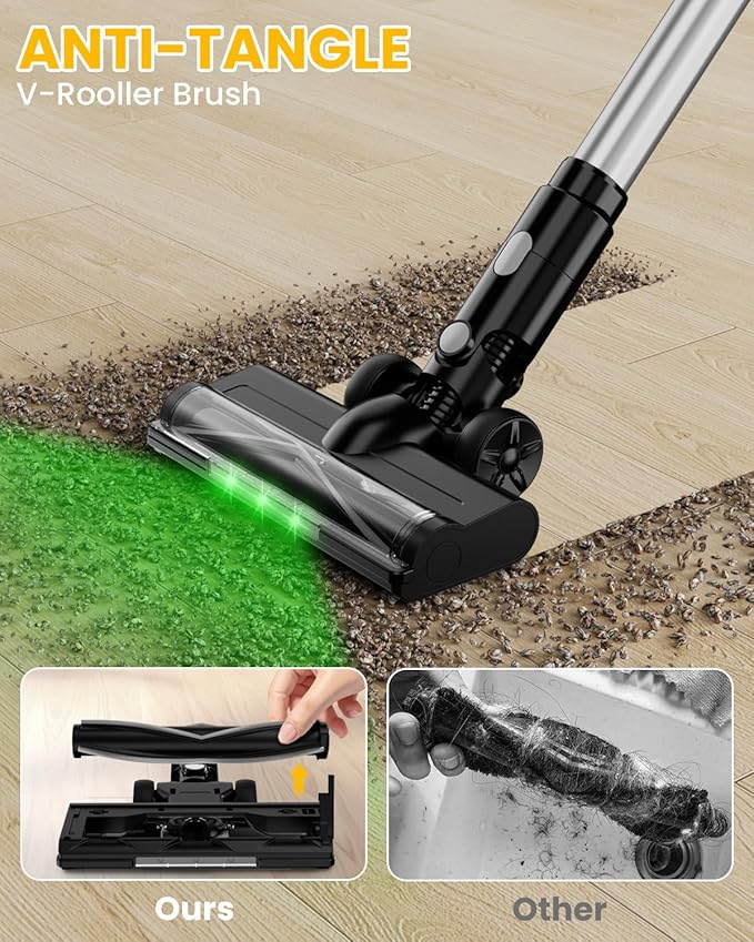 Cordless Vacuum Cleaner for DeWalt 20V Battery, 7-in-1 Lightweight Stick Vacuum with HEPA Filter, 35KPA Suction, 350W Brushless Motor, 3 Modes for Carpet, Floor, Car (Battery Not Included)