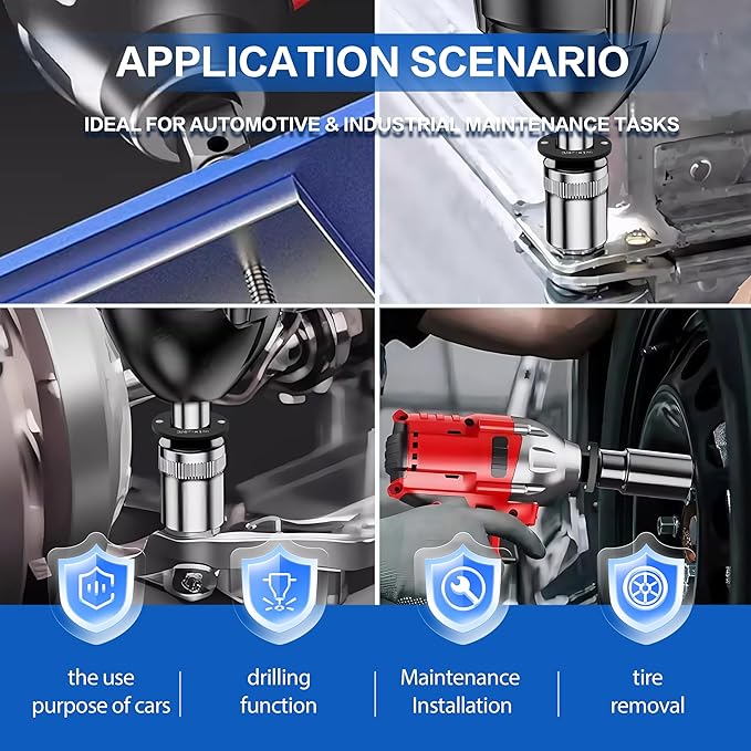 Socket Adapter Set, 4PC Low Profile Impact Ratchet Adapter Kit for Tight Spaces - Includes 3/4" to 1", 1/2" to 3/4", 1/2" to 3/8", 1/4" to 3/8" Drive Size Converters