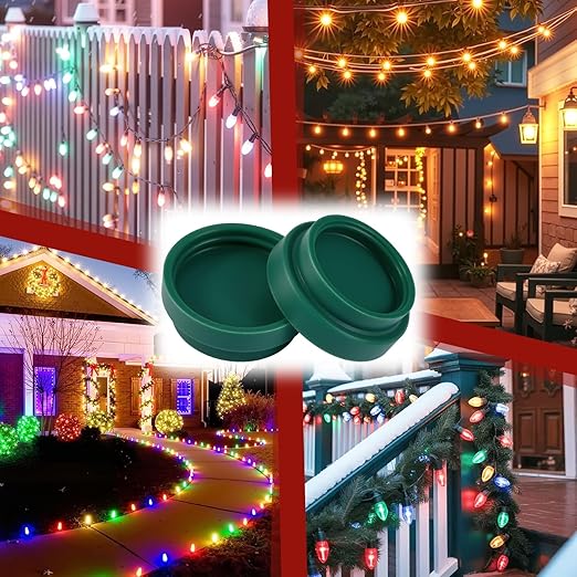 110PCS Christmas Light Socket Safety Cap Plugs for C9 and C7 Bulbs,Double Sided Stringers Light Bulb Socket Cover,Waterproof Bulb Caps for Covering Unused C7 and C9 Christmas String Lights Sockets