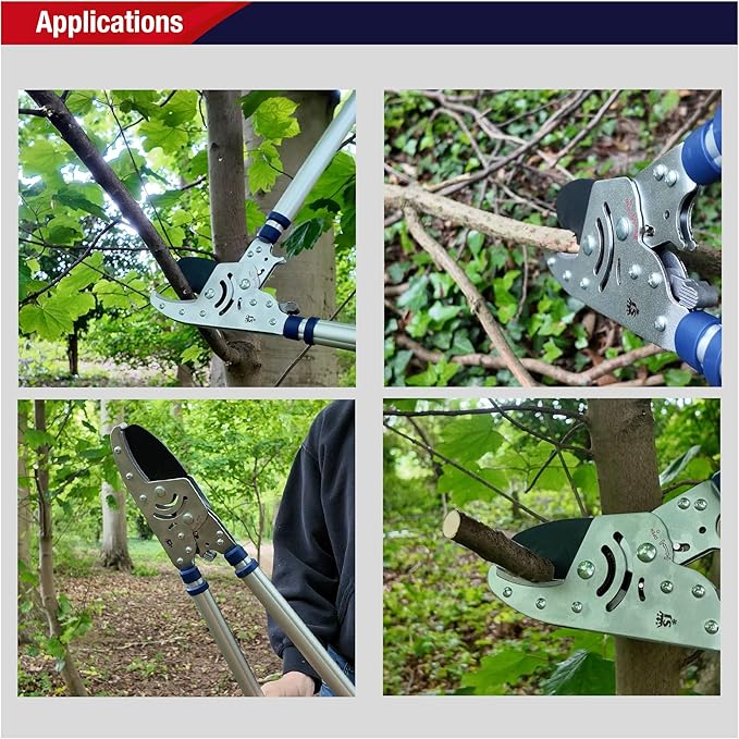 Spear & Jackson 8290RS Razorsharp Heavy Duty Telescopic Ratchet Anvil Loppers, Multicoloured