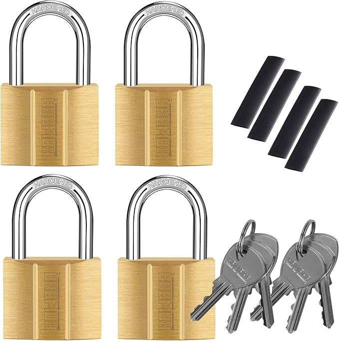 81/40-4P Brass Keyed Padlock (Keyed Alike, Waterproof, Solid Brass Lock) for Sheds, Storage Unit, School, Gym Locker, Fence, Toolbox, Hasp, Storage - 1-9/16 in. (40 mm) *4