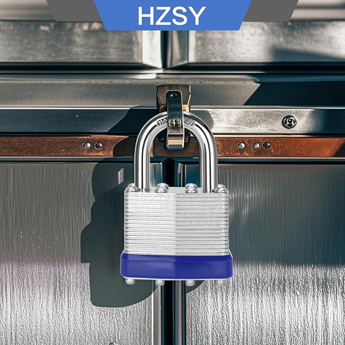 Padlocks Keyed Alike, Pack of 24, Laminated Steel Keyed Lock (1-9/16", 40mm), Padlocks with Same Key, Normal Shackle, for Toolbox, Locker & StorageUnit or More