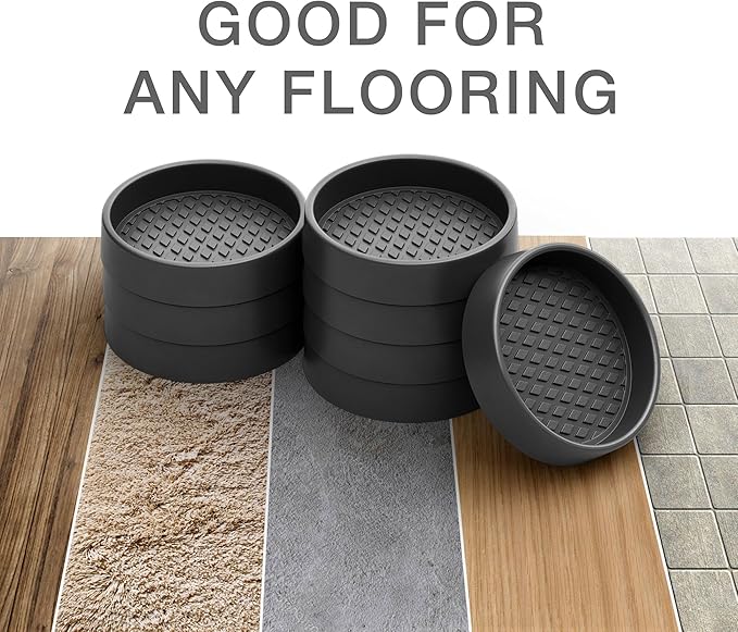 Furniture Cups X-PROTECTOR – 2.5" Caster Cups 8 PCS – Round Furniture Coasters – Ideal Bed Stoppers – Non Skid Furniture Pads with a Perfect Design – Rubber Furniture Pads - Protect Any Flooring!