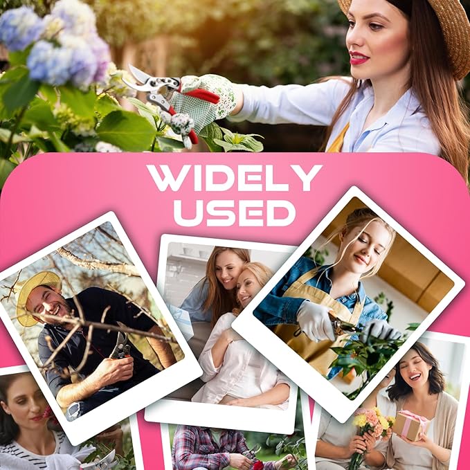 8.5" Professional Bypass Pruning Shears – Heavy Duty Garden Scissors & Clippers for Branch Trimming, Ultra Sharp SK5 Blade, Ergonomic Handle, Perfect Gardening Gift for Women, 2025 Pink Tools