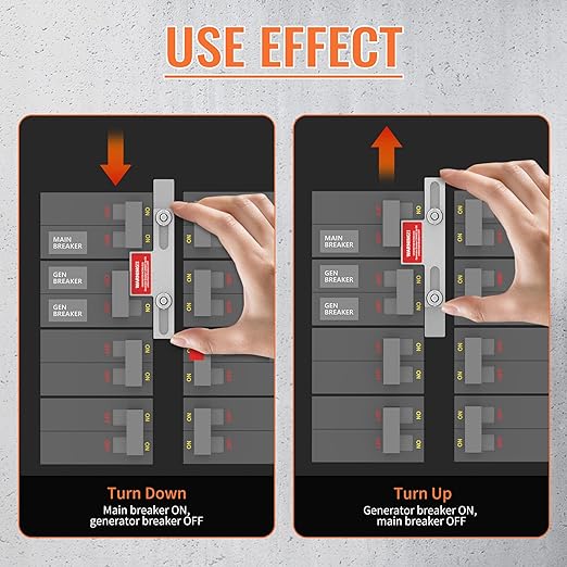 Generator Interlock Kit Compatible with Eaton Cutler Hammer 100 Amp or 125 Amp for BR Panels with Adjacent Main and Branch Breakers
