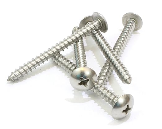 #10 x 1 Stainless Truss Head Phillips Wood Screw (100pc) 18-8 (304) Stainless Steel Screws by Bolt Dropper, ssd Screws