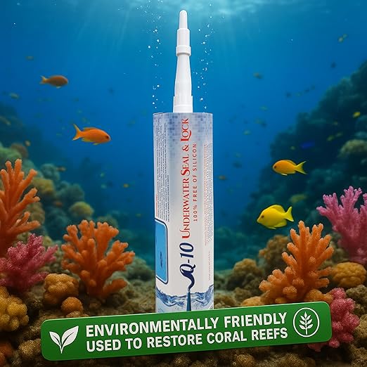 Nano Q10 Underwater Seal & Lock - Leak and Crack Repair Without Emptying The Pool, Reservoir, or Tank. Eco-Friendly Under Water Adhesive, Stays Flexible, Waterproof, and Chlorine Resistant (10.5 Oz)