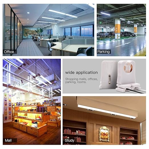 12-Pack JACKYLED Non-Shunted Turn-Type T8 Lamp Holder UL Socket Tombstone with 10 inches Wires Attached for LED Fluorescent Tube Replacements