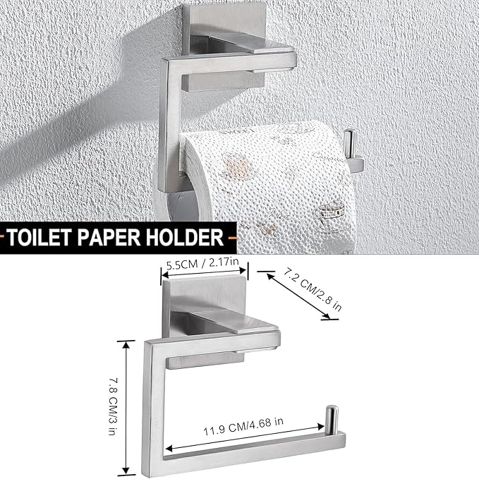 YACVCL 5-Piece Bathroom Hardware Accessories Set 23.6 inch Towel Bar Towel Rack Sets Modern Towel Ring Kit Stainless Steel Wall Mounted (Brushed Nickel)