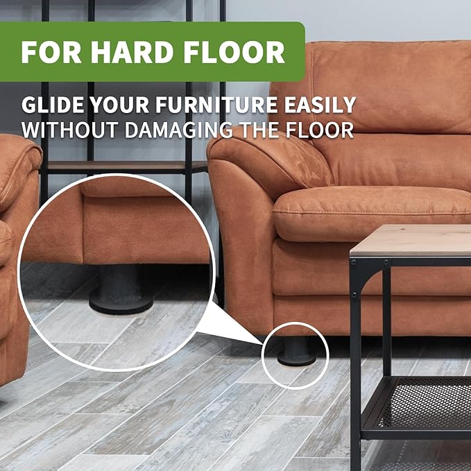 Furniture Sliders for Hardwood Floors 8 PCS - 4 3/4 inch Sliders for Moving Furniture – Felt Furniture Pads for Hardwood Floors