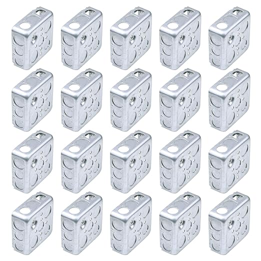 20 Pack 4" Square Electrical Box, 1-1/2'' Deep Metal Electrical Junction Box, 21.0 Cu. in. Capacity, Galvanized
