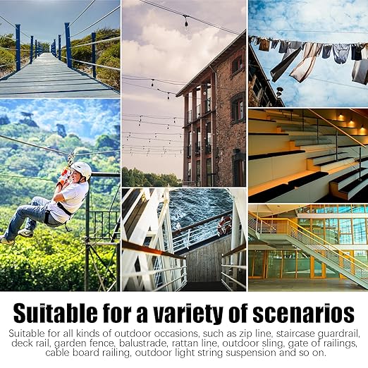 Wire Rope 328Ft 1/16" T316 Stainless Steel Cable 7 x 7 Strand Core Industrial Grade Stainless Steel Wire for Deck Railing, Cable Railing, Aircraft Cable, Outdoor Hanging