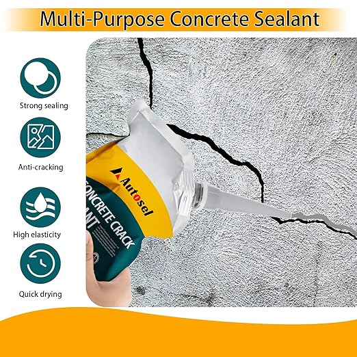 Concrete Crack Filler, High Elasticity Cement Crack Repair Sealant, Self-Leveling Waterproof Caulking Glue for Driveways, Walkways, Patios, Outdoor Concrete Joint Repair-4 PCS