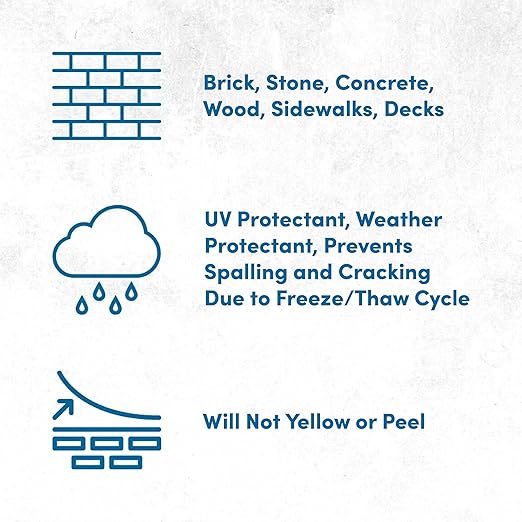 Rain Guard Water Sealers SP-1005 Salt Guard Concentrate Makes 5 Gallons - Clear Natural Finish - Penetrating Protection for Concrete and Masonry from Road Salt, Freeze Thaw, and Ice Damage