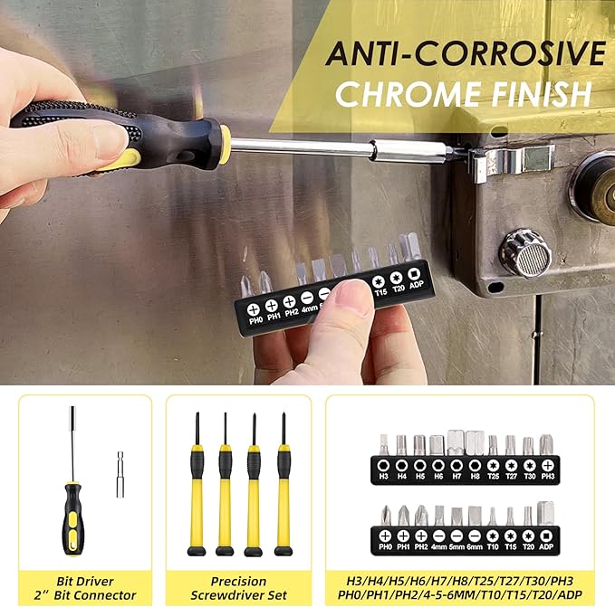 DOWELL 40 Piece Home Tool Set Yellow, General Household Hand Tool Kit with Plastic Toolbox Storage Case, Mini Repair Tool kit for Women, College Students, Home Use & More