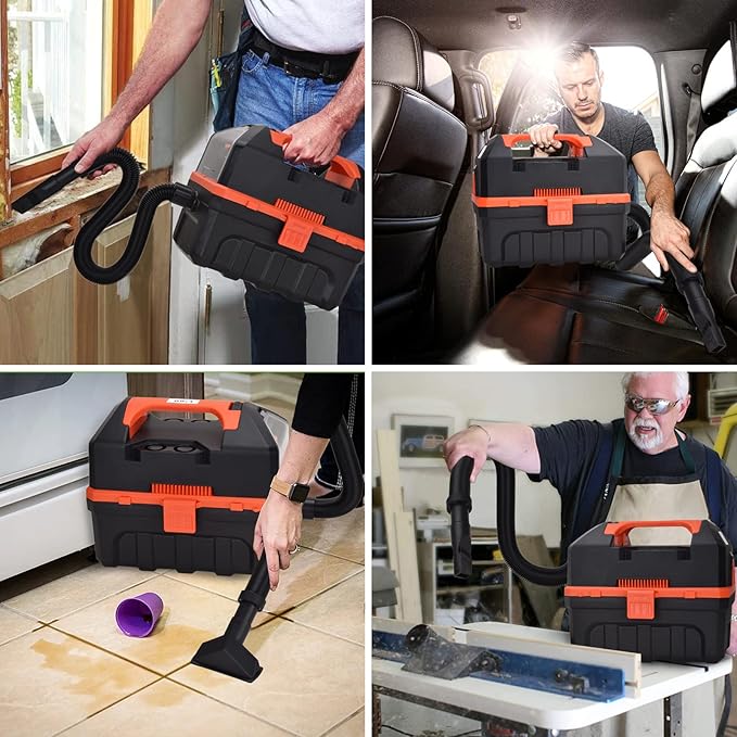 LIGO 20V Cordless Shop Vacuum, 2.64 Gallon, Portable, Wet/Dry, Handheld, with Blowing Function- Includes 4.0 Ah Battery, HEPA, Foam Filters and Charger(Upgrade)