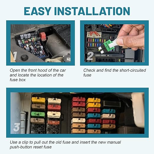 NuIth Manual Reset Mini Fuse Circuit Breakers 30A, E39 Low Profile ATO/ATC Circuit Breaker Blade Fuse 12V-32V DC 30A Re-settable Standard Blade Fuses for Car Truck RV Marine (2PCS-30A)