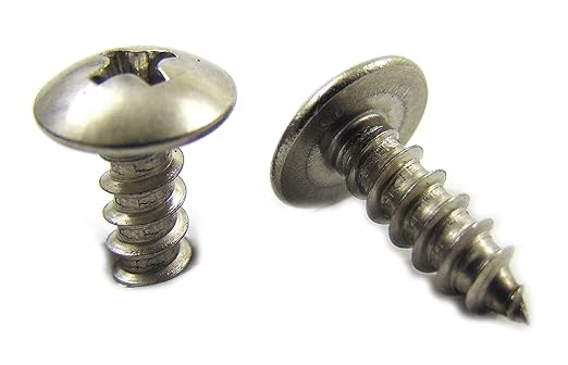 #10 x 3/4" Stainless Truss Head Phillips Wood Screw (100pc) 18-8 (304) Stainless Steel Screws by Bolt Dropper