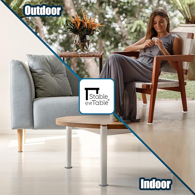 Stable The Table-12 Pack-Walnut Round, Furniture Leveler & Riser, Anti-Slip Sofa Gripper for Hardwood Floors, Floor Protector, Stacking Furniture Pad, Bed, Desk, Couch & Table Stabilizer, Made in USA