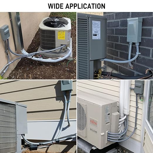 DWALE 3/4 Inch Flexible PVC Liquid Tight Connector, Ferrule Based, Screw Terminal, Grey, 100PACK