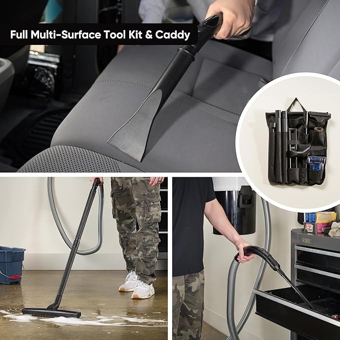 Prolux Professional Shop White Wall Mounted Garage Vac, Wet Dry Pick Up