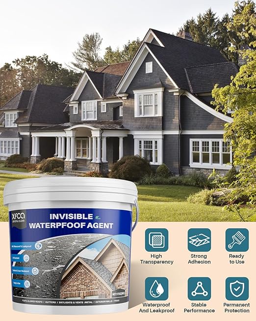 Transparent Waterproof Sealant,175oz Clear Transparent Waterproof Coating,Liquid Invisible Water Proof Agent for Roofs Walls,Garden,Bathroom,Kitchen Indoor & Outdoor Water Proof Sealant