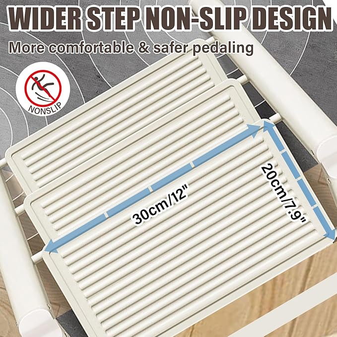 3 Step Ladder, Step Stool for Adults, Protable Carbon Steel Folding Stool with Wide Anti-Slip Wide Pedals, 330lbs Sturdy Steel Ladder for Household and Kitchen