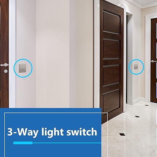 LIDER Minimalist Design Matte Finish Lighted Decorator Switch, Frameless Paddle Light Switch with Locator Light, Grounding Screw, 3-Way or Single Pole, 15A 120V, UL Listed, LS15-3W-NK, Nickel