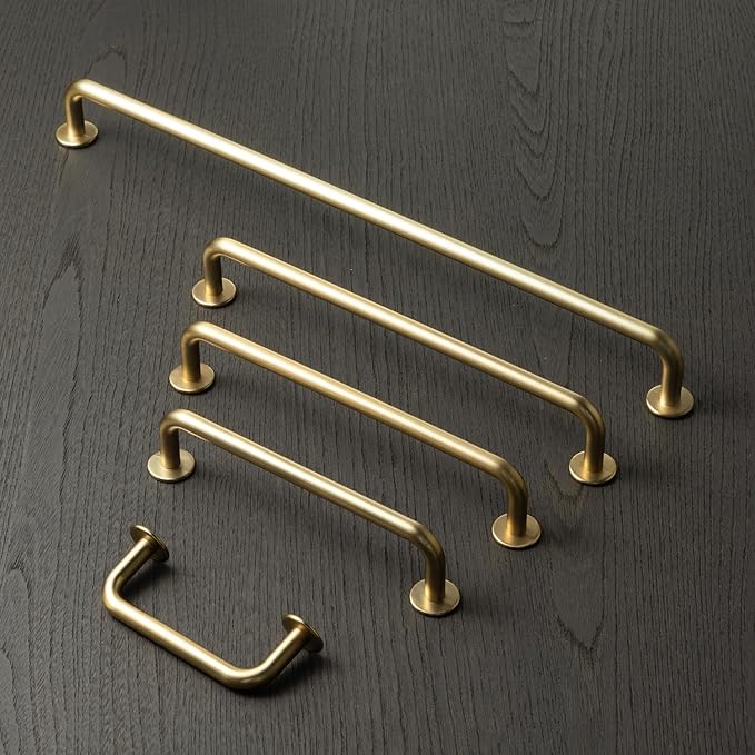 Goo-Ki 5.04"(128mm) c-c Champagne Bronze Cabinet Handle Drawer Pulls Zinc Alloy Kitchen Hardware - 6 Pack Modern Bar Pull Handles for Cupboard Wardrobe,9338UBR-128