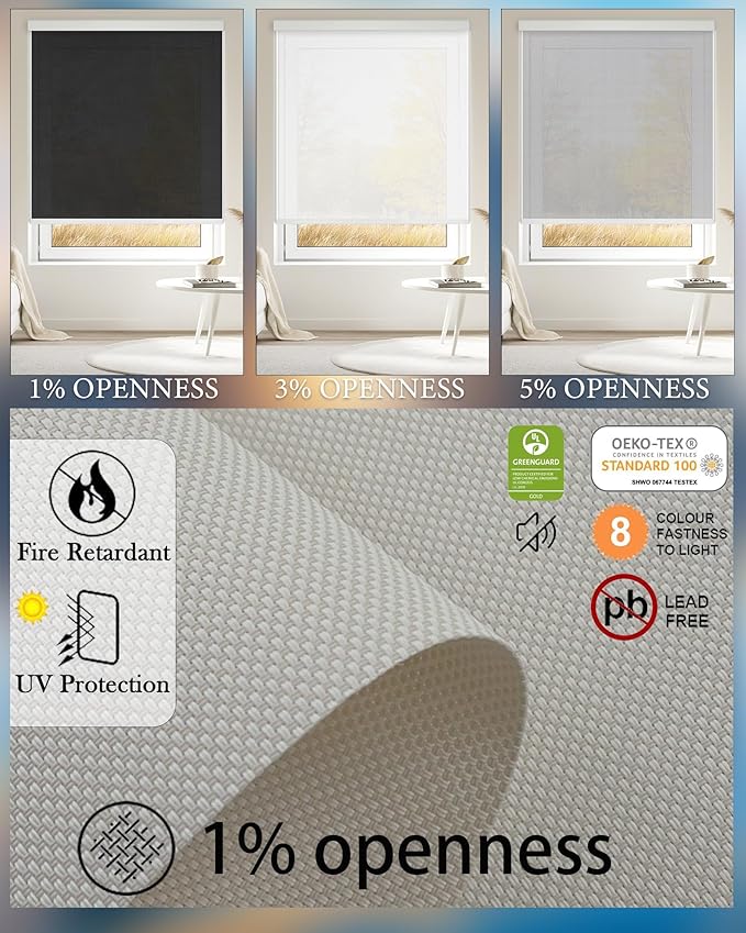 Motorized Blinds with Remote Cordless Automatic Motorized Shades Custom Blinds for Windows Smart Curtains Compatible with Alexa Google Home(Solar Beige,W35 x H72in)