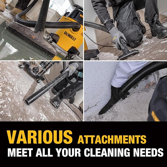 DEWALT Stealthsonic Shop Vacuum Wet and Dry, 5 Gal 4 HP Ultra-Quiet Vacuum Cleaner with Complete Accessory Kit and 6 Bonus Dust Bages - Ideal for Home, Jobsite, Workshop, Garage, Car DXV05P-QTA
