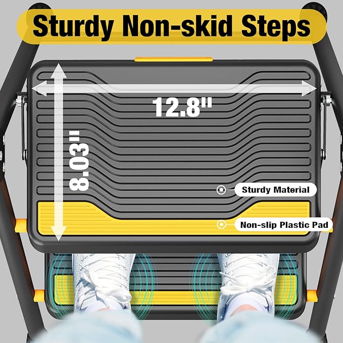 2 Step Ladder, Heavy-Duty Pass 800lb Capacity Test, Wide Anti-Slip Steps & Secure Handrail Compact, Folding Step Stool Portable Design for Home, Kitchen, Office, Pantry, Closet Use, Black