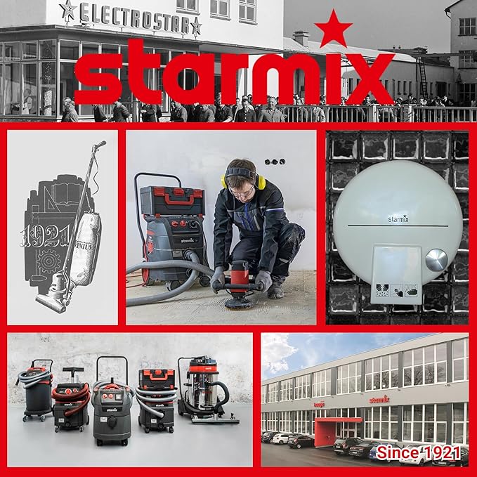 Starmix 1635 "The Ultimate 9.2 Gallon/35L High Performance Multi-Use Portable Dust Extractor - Wet/Dry - Auto Self-Clean Filter System - HEPA Certified, 103365