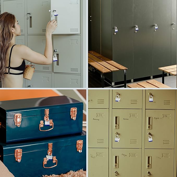 Lock Outdoor Padlocks, Laminated keyed Padlock, 1-9/16 in Wide Body, Padlock Set with Keys (60Pack)