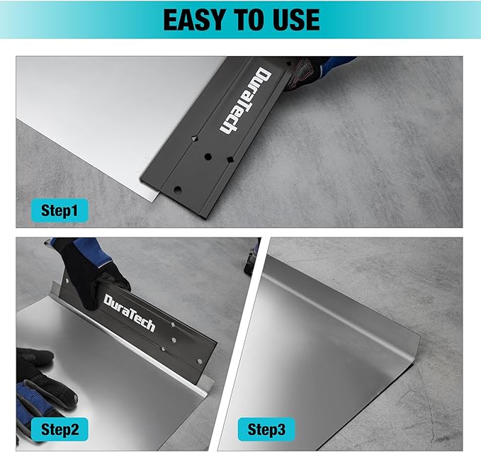 DURATECH 12 Inch Sheet Metal Bender, Folding Tool for Duct Bending, Hand Seamer with 3/8" & 1" Fold Depths, Ideal for HVAC, Roofing & Metal Fabrication, Gray