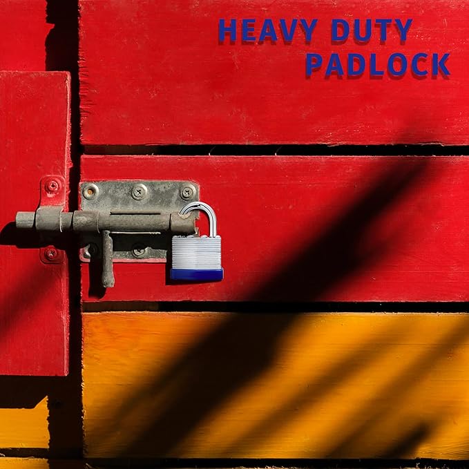 Lock Outdoor Padlocks, Laminated keyed Padlock, 1-9/16 in Wide Body, Padlock Set with Keys (24Pack)