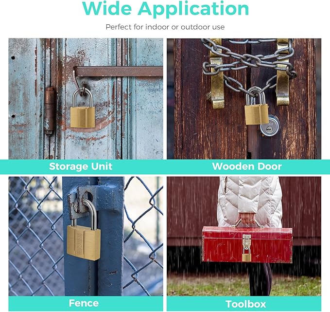81/40-1P Brass Keyed Padlock (Waterproof, Solid Brass Lock) for Sheds, Storage Unit, School, Gym Locker, Fence, Toolbox, Hasp, Storage - 1-9/16 in. (40 mm)