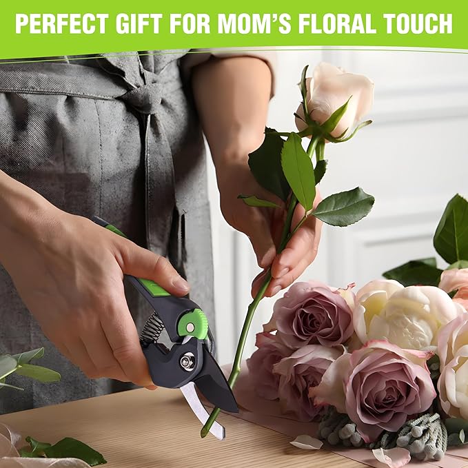 WORKPRO 8.5" Bypass Pruning Shear, Heavy Duty Garden Scissors & Clippers with Labor-Saving Design, Handheld Gardening Shears with Sharp Blade for Branch Trimming and Floral arrangement