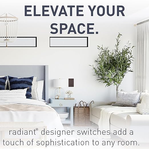 Legrand radiant TM870DBCC10 15 Amp Rocker Wall Switch, Single Pole Decorator Light Switches, Dark Bronze (1 Count)