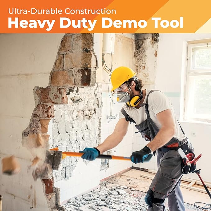 48” Oval Handle Demolition Bar – Ceiling/Wall Demo Bar - Versatile Multi Tool - For Home Renovations and DIYs - Trusted by Contractors, Firefighters & Restoration Professionals