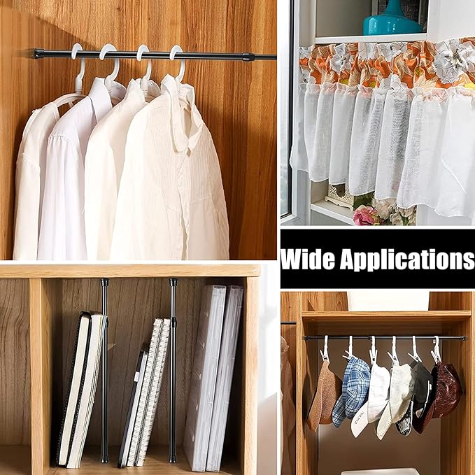 2 Pcs Window Security Bar, Adjustable Sliding Glass Door Bar Sliding Door Security Bar Window Safety Lock Bar with Rubber Tips, Suitable for Lengths of 15.7-27.5 Inch