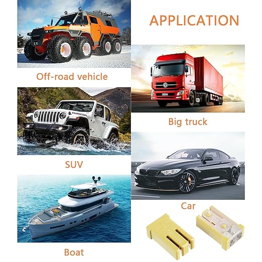 60A 32V Mini Slotted Automotive MCASE Shaped Cartridge Fuse Kit(Pack of 10pcs,60A)