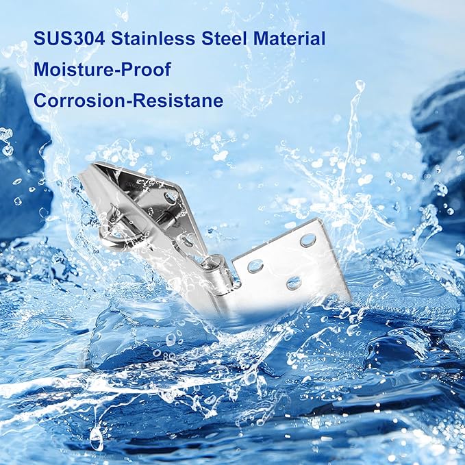 HOWDIA 180 Degree Hasp Lock Latch with Padlock, 4 Inch Stainless Steel Pad Lock Latches Locking Latch Security Door Clasp Hasp for Shed/Gate/Storage(Silver)