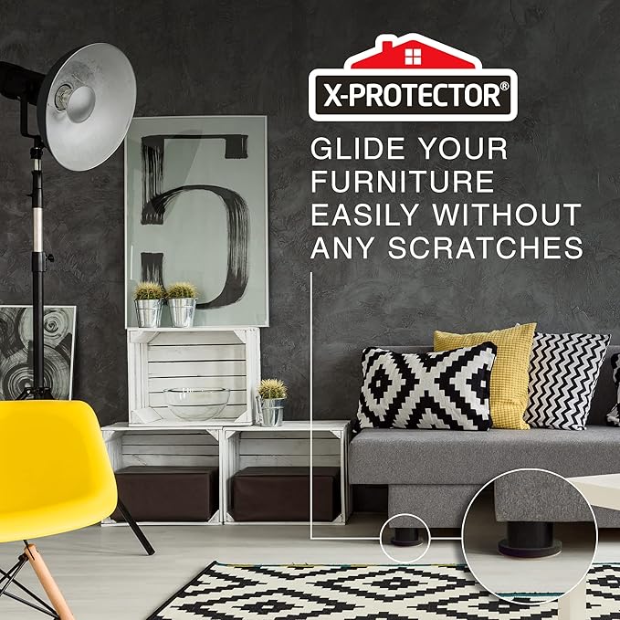Felt Furniture Sliders for Hardwood Floors X-PROTECTOR 8 PCS 4 3/4” - Furniture Slider with Unique Design - Heavy-Duty Furniture Movers for Hard Surfaces - Felt Sliders - Move Your Furniture Easily!
