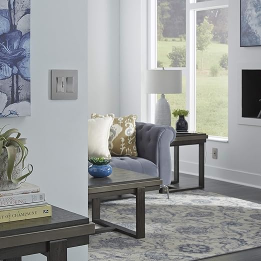 Legrand - Pass & Seymour 15 Amp Light Switch with Rocker Wall Switch, Nickel Single Pole Rocker Light Switch, TM870NICC10, 1 Count (Pack of 2)