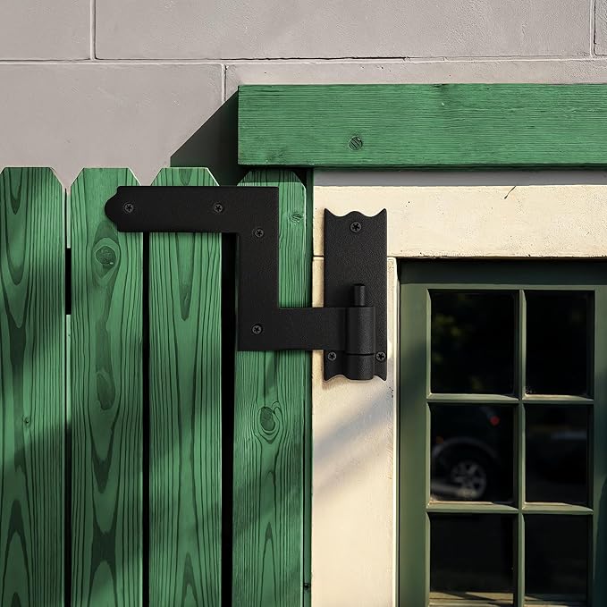 Renovators Supply Manufacturing - Heavy-Duty Black Wrought Iron Shutter Lift Off Pintle Hinges Colonial Pin Reversible for Doors, Window and Shutters with Hardware 6 1/2 Inches, Pack of 1 Pair