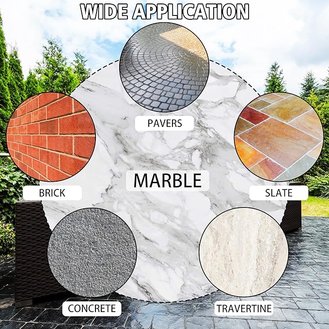 Wet Look Stone Sealer - High Gloss Paver Sealer Stone Color Enhancer Concrete Sealer with Long-Lasting Gloss Protection, Stain Proof for Interior and Exterior Slate, Driveway, Floor, Standsotne (32oz)