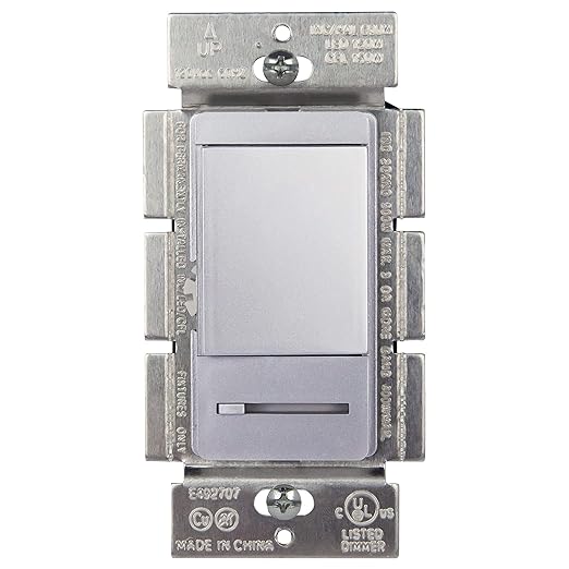 TOPGREENER Dimmer Switch with Light Adjustment Slider, Single Pole or 3 Way, 150W LED, 600W Incandescent/Halogen, 120V 60Hz, UL Listed, TGDMDS-120-SV, Silver