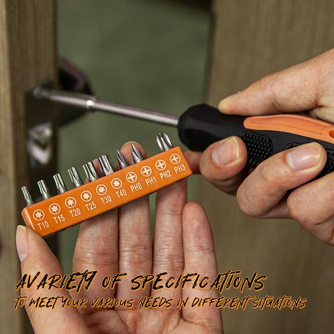 CARTMAN 39 Piece Tool Set General Household Hand Kit with Plastic Toolbox Storage Case Orange