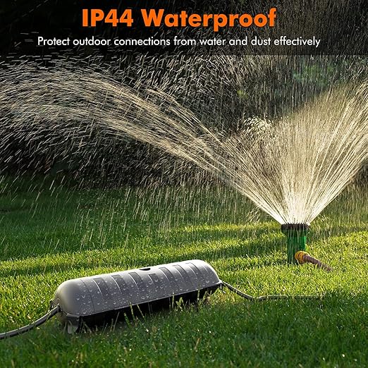 2 Pack of Outdoor IP44 Waterproof Connection Box by Restmo, Weatherproof Electrical Extension Cord Cover, Safety Seal Enclosure to Protect Holiday Lighting Decorations, Power Tools, Fountains, Gray